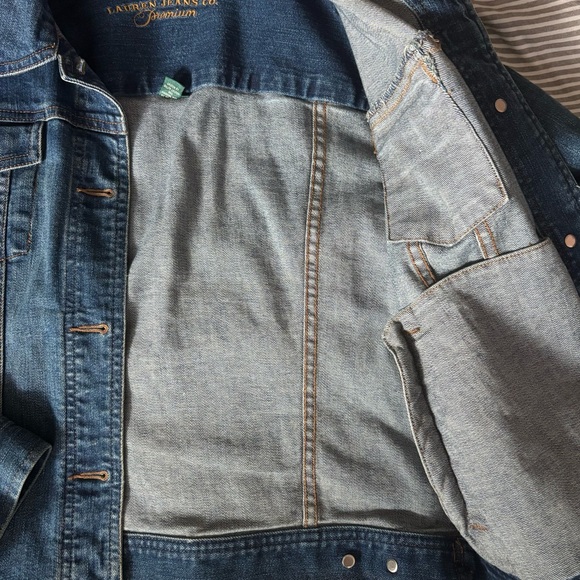 Ralph Lauren Jeans Co. Blue Denim Cotton blend Jacket w pockets, size Small - Picture 5 of 10